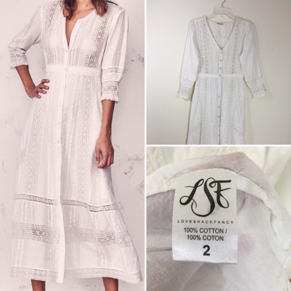 Love Shack Fancy Dresses & Skirts - Love Shack Fancy -cotton , lace maxi dress  Size 2